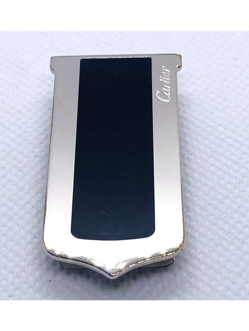 Cartier Stainless Steel Black Lacquer Money Clip